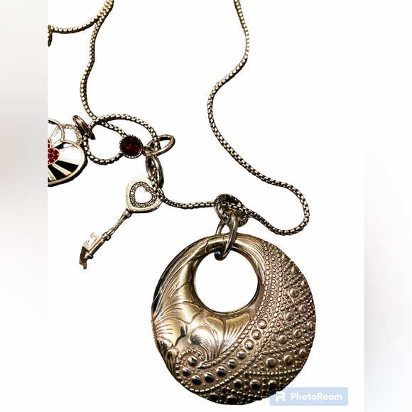 Brighton~My Heart Unlocked Necklace Sterling Silver Added Amulet Pendant 18” - Picture 3 of 12